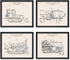 Poster Master 4-Piece Vintage Construction Blueprint Poster - Bulldozer Patent Print -