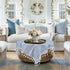 36''x36'', Summer Small Blue Square Tablecloth Spring Dusty Blue and White Linen Coffee Table Cover, Boho Nightstand