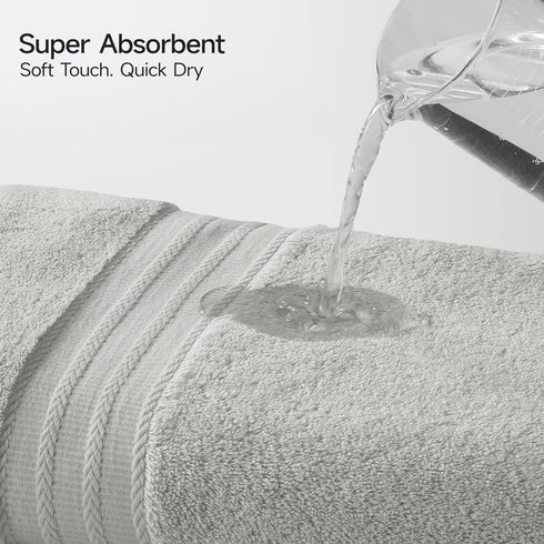 8 Set 100% Set 2 2 4 600 Sets, REDKISS Piece Grey Towels - Cotton Towels with Large Bath Towels, Hand, Washcloths, GSM