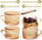 Ollieroo 4pcs Coffee Cups,Vintage Coffee Mugs, Overnight Oats Containers with Lids and