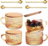 Ollieroo 4pcs Coffee Cups,Vintage Coffee Mugs, Overnight Oats Containers with Lids and