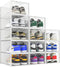 Seseno 12 Pack Shoe Storage Bins, Clear Plastic Stackable Shoe Organizer for