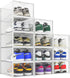 Seseno 12 Pack Shoe Storage Bins, Clear Plastic Stackable Shoe Organizer for
