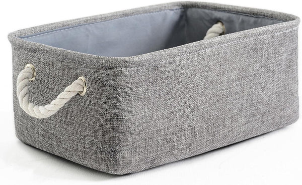 TheWarmHome Storage Bins for Shelves - 11.8x7.9x5.2 inch Grey Fabric Storage Baskets for Organizing