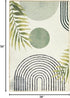 RoomTalks 3x5 Boho Green Cute Small Area Rugs Washable, Modern Abstract Geometric Shape with Tropical Leaves Non Slip