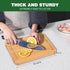 Small Bamboo Cutting Boards - Mini Cutting Board with Built-in Handle for Camping, Juice Groove for Fruits