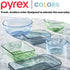 Pyrex Colors (3-Pack) Sculpted Tinted Unlidded Glass Mixing Bowls, Nesting Space Saving Set for Prepping, Baking