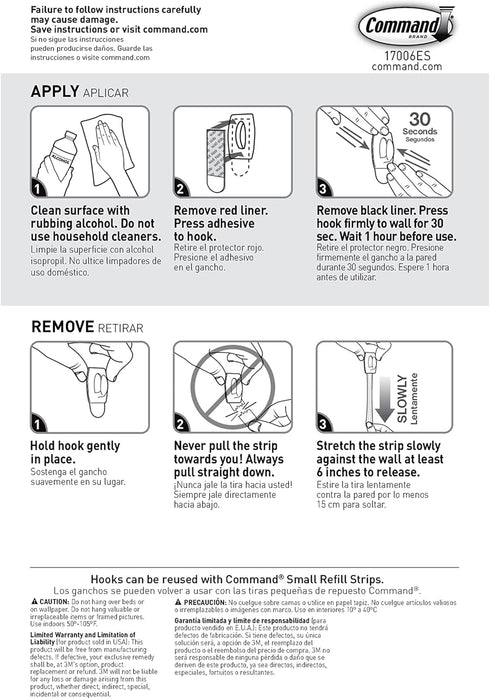 Command Damage Free Hanging Light Clips, 18 White Wall Hooks and 24 Command Strips