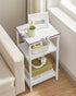 ULET273W14 VASAGLE Side Table, Small End Table, Tall Nightstand for Living Room, Bedroom, Office, Bathroom, White