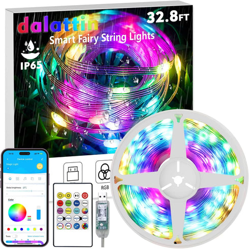 dalattin Led Lights 32.8ft,Smart RGB IIC Fairy Lights 100 LEDs,130+ Holiday Scene