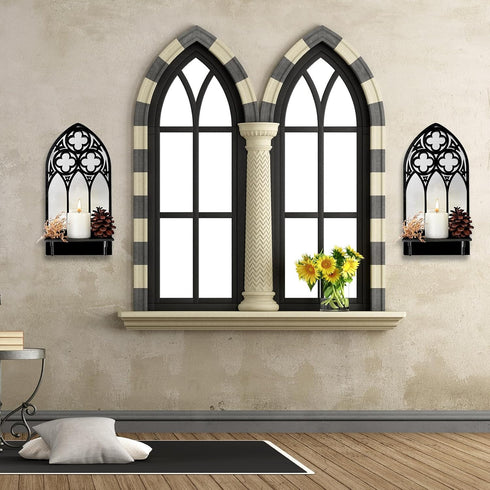 Set 2, Gothic Sconces Wall Decor of Arched Church Wall Sconces Decorative Gothic Wall Decor for Living Room, Bathroom