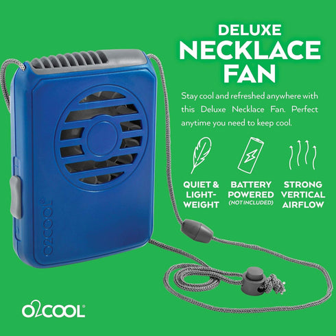 O2COOL FN02001 Necklace Fan, Blue, Pack of 2