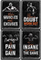 Inspirational Gym & Workout Posters, 11x17" (4) Throwback Traits