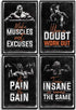 Inspirational Gym & Workout Posters, 11x17" (4) Throwback Traits