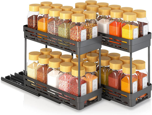 DABIGE 3 Packs Need:12'' Highx11'' Deepx5'' 10 2 Pull Out Spice Rack Organizer for Cabinet, Slide Out Spice Racks
