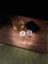Golf Ball Whiskey Chillers and Pouch for Freezer, Set of 2 Crystal Glass Whiskey Stones for Chilling