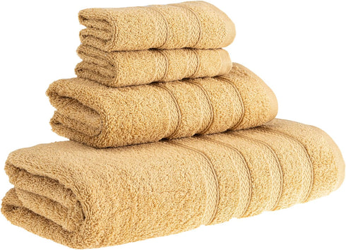 Set (4 650 100% 1 1 2 HALLEY Turkish Towels Pieces) GSM Highly Absorbent Super Soft Cotton - Bath Towel Hand Towel