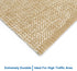 LEEVAN Washable Bathroom Rug - 2'x3' Low Profile Entryway Mat, Tan Cotton Reversible Kitchen Rug for Farmhouse Decor