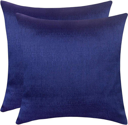 The White Petals Euro Sham Covers, Navy Blue, Pack of 2 for Sofa, Couch & Bed (26x26 inch)