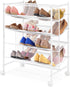 Whitmor 4-Tier Rolling Shoe Cart - Mesh & Metal - Holds up