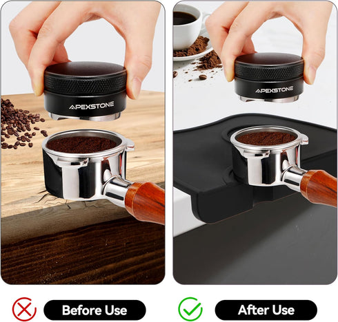 Apexstone Espresso Silicone Tamper Mat, 8 Inch X 6 Inch, Coffee Tamp Mat