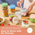 DRKIO 10 Oz Overnight Oats Containers with Lids, 6 Pack Glass Storage Jars for Meal Prep, Snacks, Yogurt