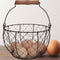 TAIANLE. Farmhouse Wire Egg Basket for Gathering Fresh Eggs with Handle, Round
