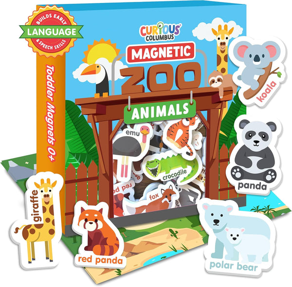 Curious Columbus Zoo Animals Fridge Toddler Magnets for 1-3 Year Olds |