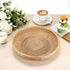 Hipiwe 11.8" Round Key Basket Bowl for Entryway Table, Large Rattan Tray Decorative Ottoman Trays Centerpiece