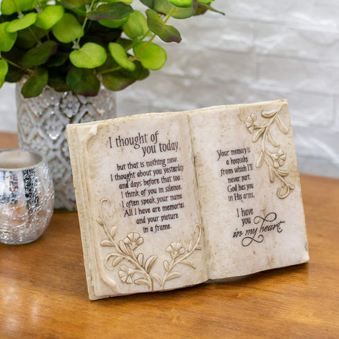Jozie B 246200 Memory Book Shape Plaque - "I Thought of You Today"