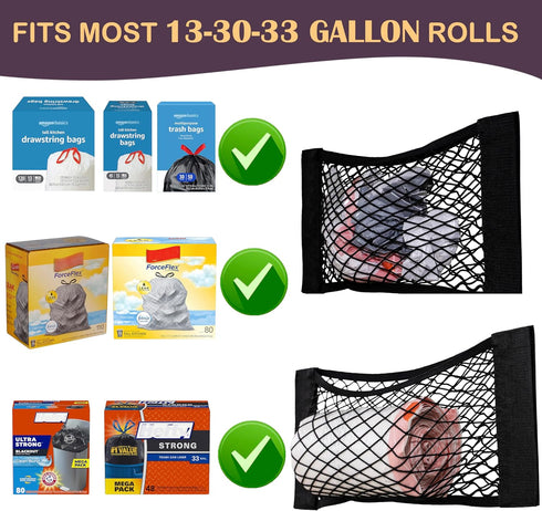 Extra Large Trash Bag Holder, Mesh Storage Net Grocery Bag Organizer for Home and Wall Mounted