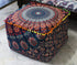 20X20X14 inches, CRAFT KALA Indian Square Patchwork Traditional Pouf Cover Indian Living Room Poufs Cover Decorative