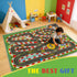 47''x71'' Kids Racing Rug Car Road Kid Rug Carpet Playmat for Playoom Traffic Road Kid Play Mat for BedroomKids