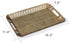 generic 16" Sturdy Rectangular Decorative Metal Serving Tray - Champagne Gold with Filigree Decor for Coffee Table