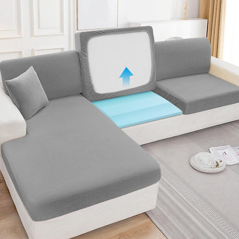 moonoom 22"x22" (2 Couch Cushion Support, Blue Sofa Cushion Sagging Repair, Curved High Density Foam Replacement