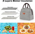 BALORAY Insulated Lunch Bag for Women Men, Reusable Lunch Tote for Work, Picnic, Travel, Black White Stripes
