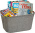 Household Essentials 623 Small Tapered Soft-Side Storage Bin, Gray with Wood Handles