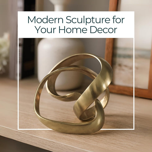 8" 7", Metal Decorative Object Minimalist Shelves & Coffee Table Decor Aluminum Knot Sculpture Modern Home Decor