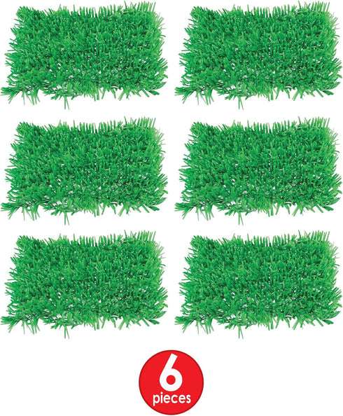 Beistle 6 Piece Green Tissue Paper, Artificial Grass Mat Squares for DIY Crafts Spring Summer Easter Party Decorations