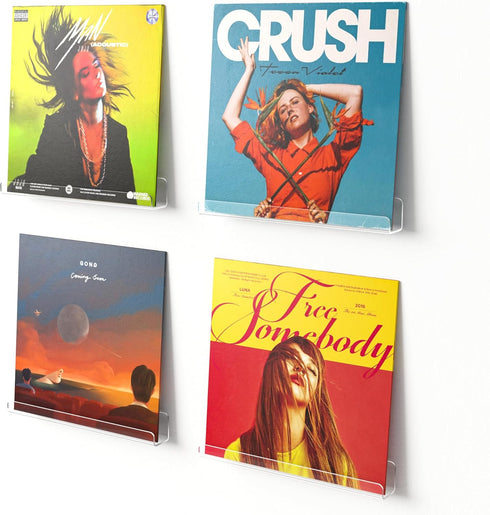 upsimples 4 Pack Vinyl Record Wall Mount Shelves, 12" Vinyl Holder for