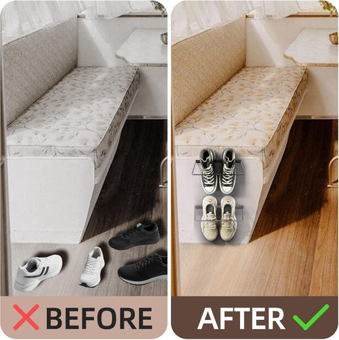 Chinpakden 2 Pack. Foldable RV Shoe Rack - Wall Mounted Shoe Storage, Car Shoe Holder Space Saver, Hanging Shoe