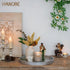 12" Hanobe Decorative Trays for Coffee Table: Round Sliver Tray for Home Decor - Modern Circle Ottoman Trays for Living