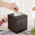Sumnacon Square Leather Tissue Box Cover - Stylish Cube Tissue Box Holder with Magnetic Bottom, Decorative PU Tissue