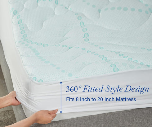 California Design Den Twin Cooling Mattress Pad, 3-Zone Quilted Twin Size, Non-Slip Soft Mattress Pad