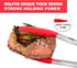 Walfos Kitchen Tongs, 7" 9" and 12" Heat Resistant Cooking Tongs, Stainless Steel and BPA Free Silicone Tips, Set of 3