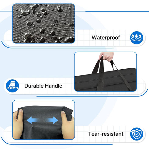 UUFCTY 61"x13"x27.5" 600D Foldable Mattress Storage Bag, Portable Waterproof Carry Case for Trifold Memory Foam Queen