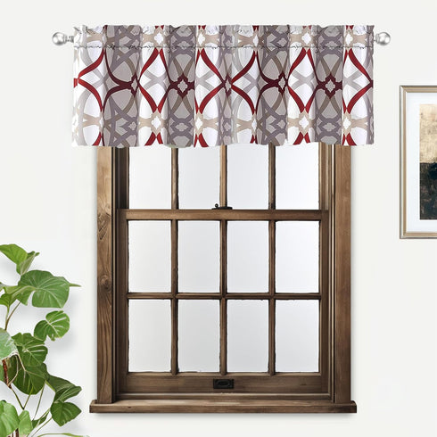 DriftAway Alexander Pattern Match Blackout Valances for Windows, 250GSM Geometric Moroccan 52 Inch by 14 Inch
