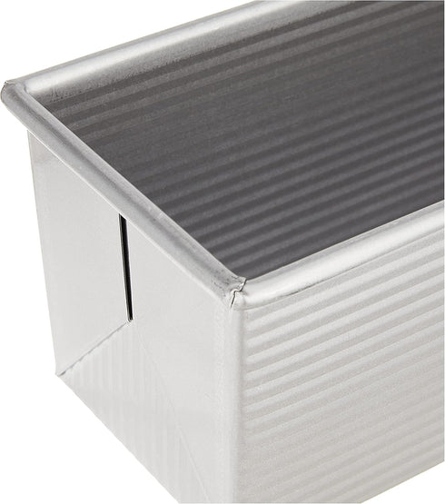 USA Pan Bakeware Pullman Loaf Pan with Cover, 13 x 4 Inch, Nonstick Quick Release Coating
