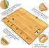 Cutting Boards,Large Bamboo Chopping Board, Built-In 3 Compartments And Juice Grooves, Charcuterie Board for Kitchen Counter Meat (Butcher Block) Cheese, Vegetables,Bread (17 x 12.6") by HHXRISE