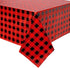 BLUE PANDA Buffalo Plaid Plastic Tablecloth, 3 Pack, 54 x 108 in Red & Black, Disposable Durable Decor for Lumberjack